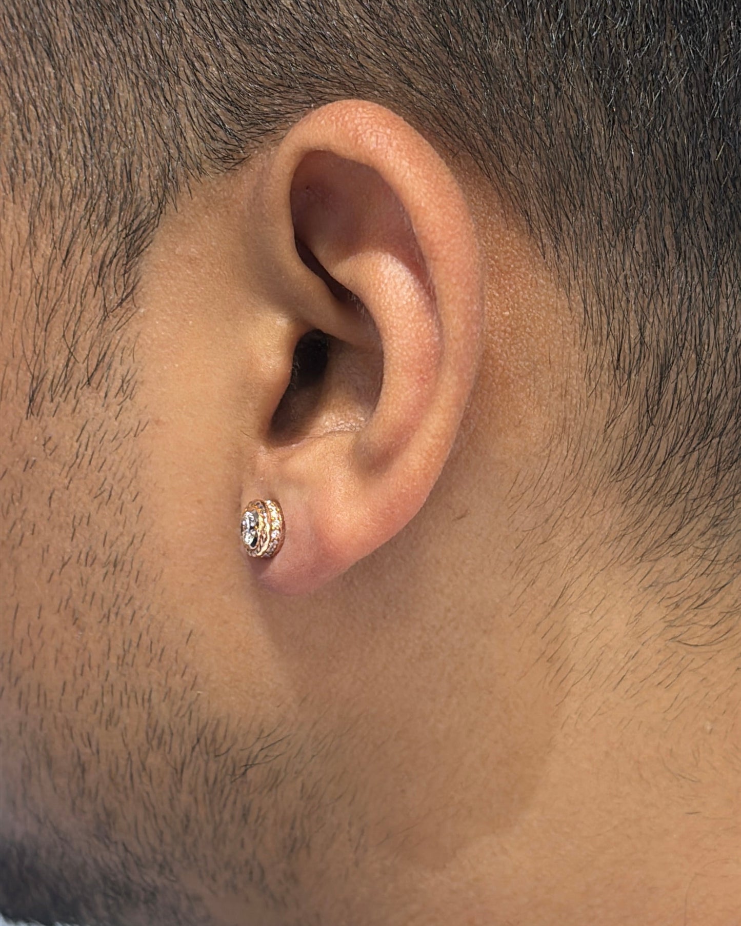 Zen Mens Studs - 14K Rose Gold Lab-Grown Diamond Earrings | TINCH JEWELS