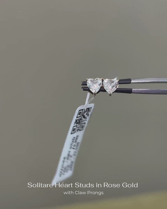 Solitare Héart Studs