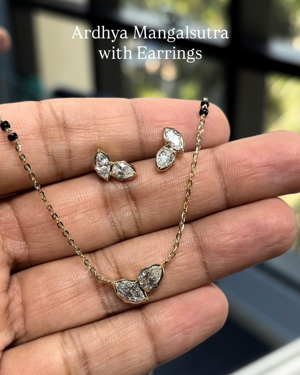 Ardhya Toi et Moi Mangalsutra – Modern Two Stone Necklace for Women