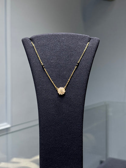 Surya Diamond Mangalsutra - Gold Cluster Pendant Chain | Traditional Indian Jewelry