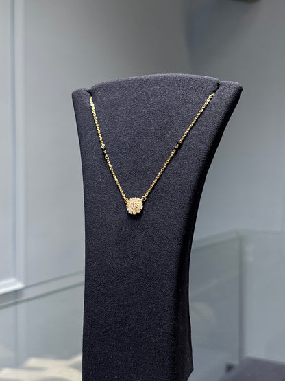 Surya Diamond Mangalsutra - Gold Cluster Pendant Chain | Traditional Indian Jewelry