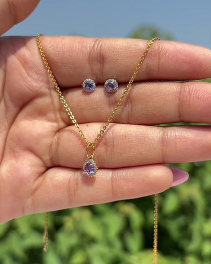 Viola Bloom Pendant set